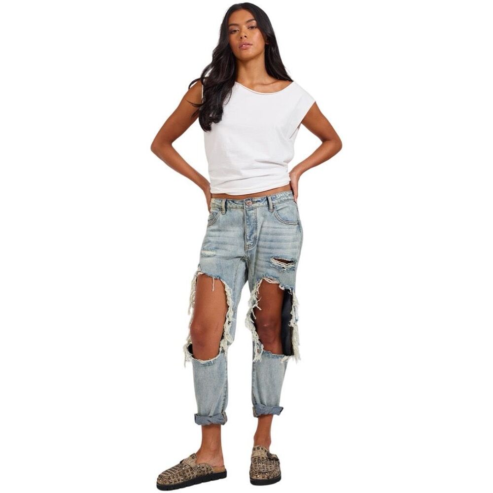 One Teaspoon Trashed Saints Boyfriend Jeans - Montana - Size 28